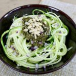 raw courgette pesto salade