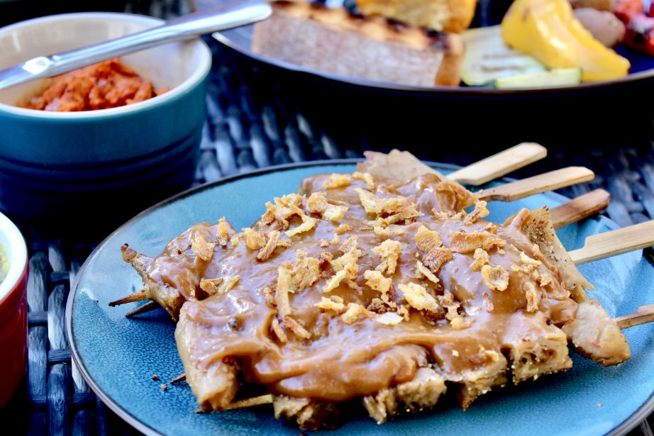 vegan bbq - vegan barbecue - sate