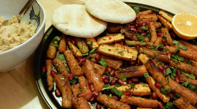 Recept wortels met pita en humus